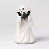 Halloween Niedlicher Harzgeist mit rosa Kürbis Fledermaus Harzstatue Halloween DIY Dekorat Puppe Heimparty Festival Originalität Geschenk