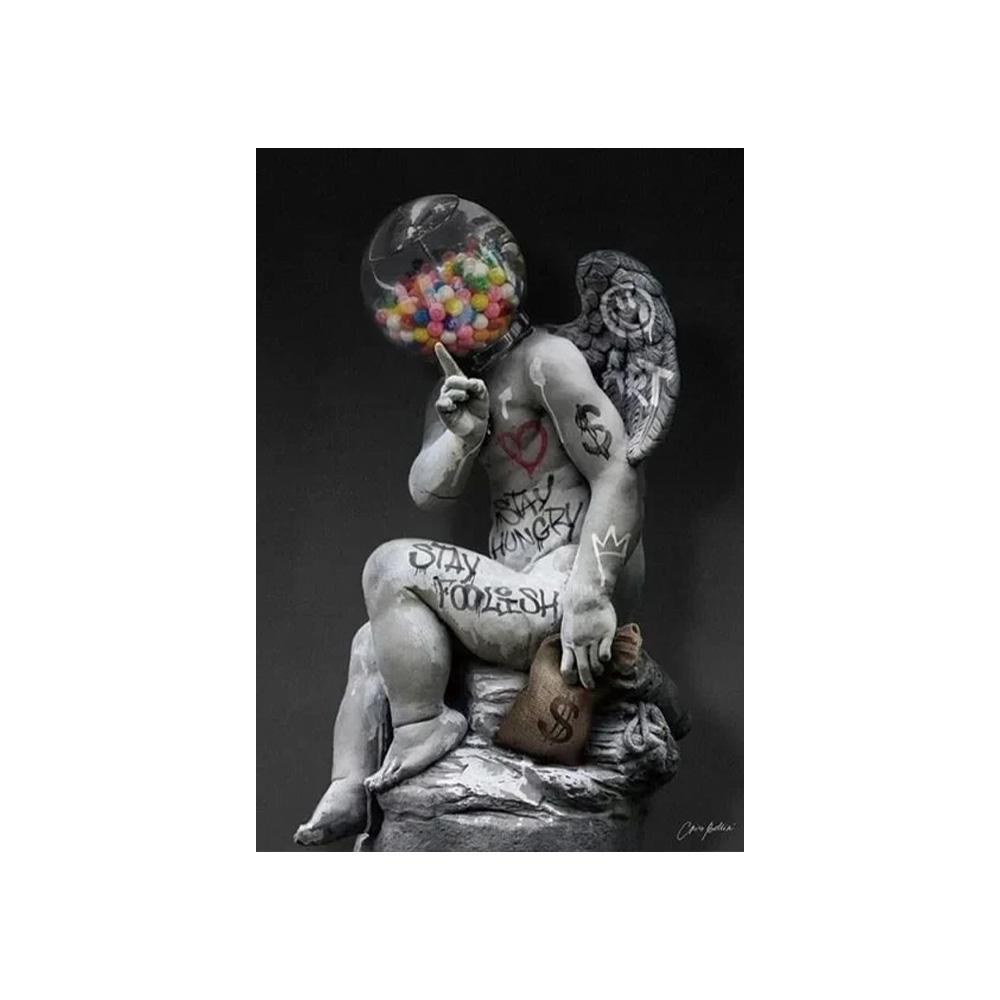 Statue of David Graffiti Art Canvas Painting David Head Sculpture Posters and Prints Street Wall Art Pictures for Room Decor