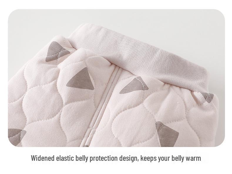 Baby Cotton-Padded Quilted Two-Piece Set with High-Waisted Belly Protection for Autumn/Winter