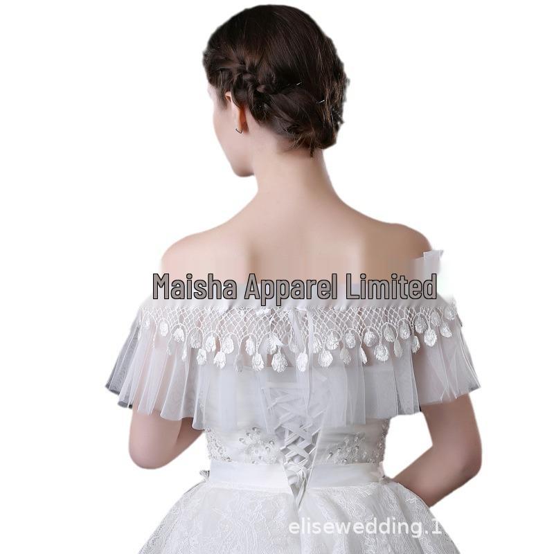 

Сетчатая кружевная свадебная шаль - Женская тонкая накидка-пуловер для вечерних и свадебных платьев Small Flower