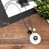 Fashion Temperament Simple Necklace Female Flower Crystal Diamond Decoration Long Sweater Chain Versatile Clothing Accessories