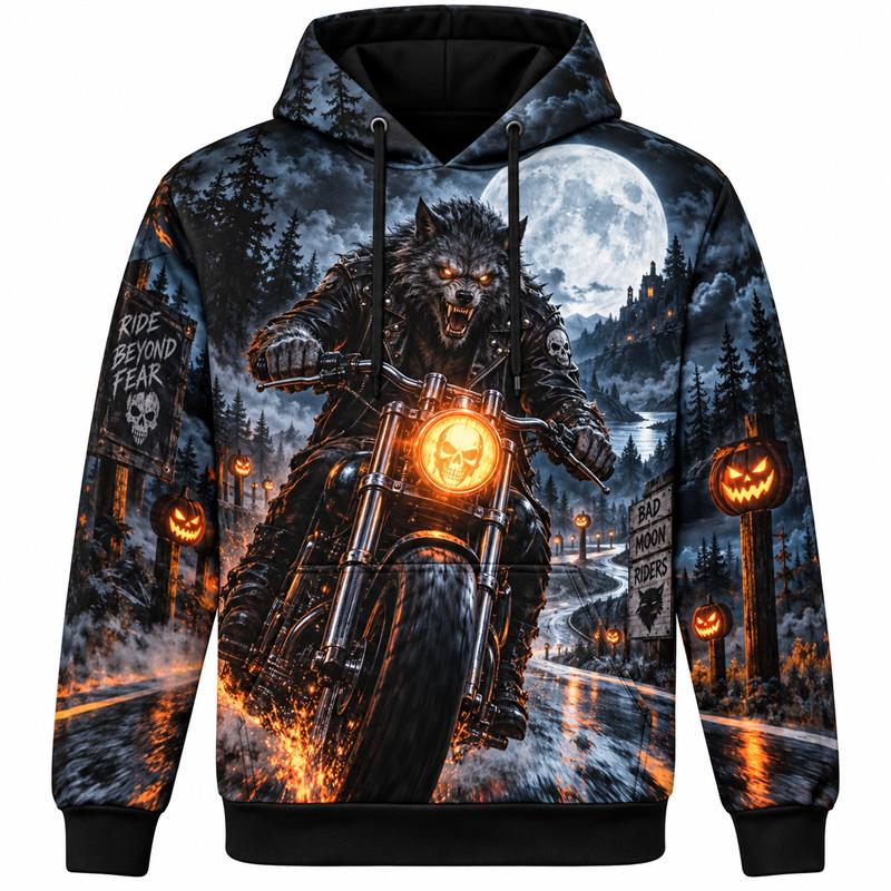 Unisex Halloween Women's Hoodie Gothic Fantasy Graphic Sweatshirt Spooky Night Pumpkin Ghost Haunted Castle Magic Forest Vintage Streetwear