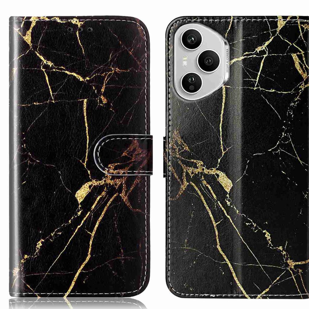 For Honor 400 Pro 5G (Global) Stand Case Marble Painted Folio Flip Leather Wallet Phone Cover