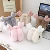 1Pc Folding Earmuffs Winter Ear Warmers Warm Windproof Cute Animal Ear Design Plush Earmuffs Faux Fur Ear Protection