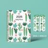 Flowers 2026 Schedule Book A5 Planner Notebook Portable Daily Planner  Office Supplies