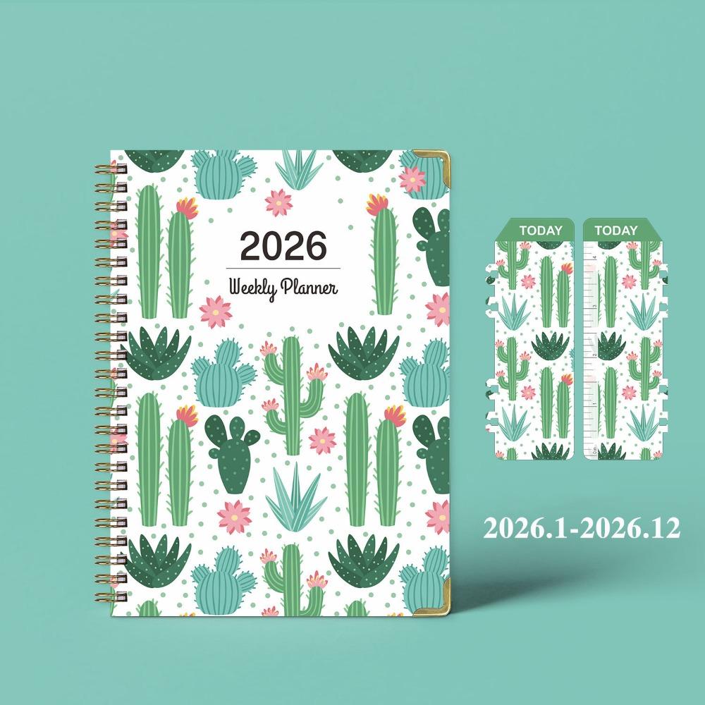 Flowers 2026 Schedule Book A5 Planner Notebook Portable Daily Planner Office Supplies