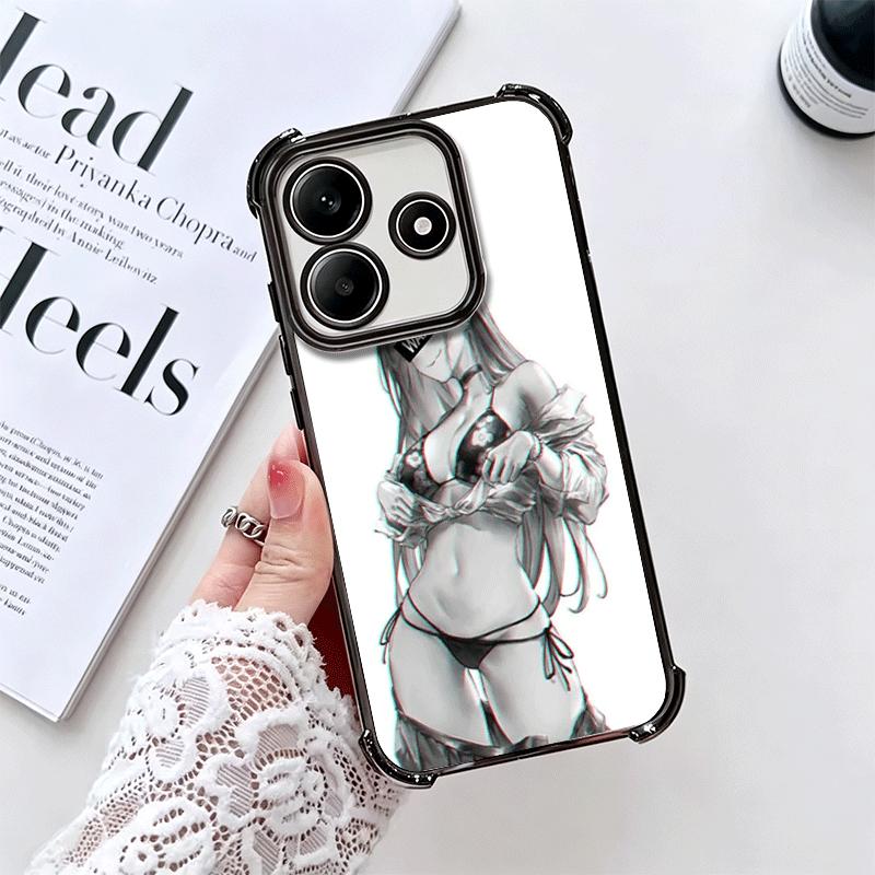 Sugoi Senpai Waifu Kawaii Anime Girl Soft Phone Case For Xiaomi Redmi Note 14 15 Pro Plus 13 12 11S 11T 5G 10 9S 9 Plating Anti-