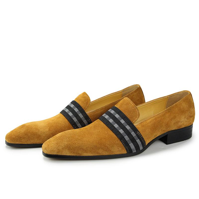 Mode Modedesign Herr Loafers Skor Ko Mocka Bekväma Casual Bankett Kostym Fest Handgjorda Äkta Läderskor Bästa Gåvor