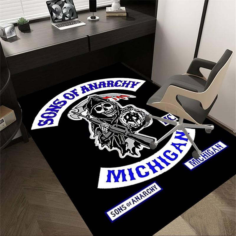 

1pc Sons of Anarchy Michigan MC Carpet Anti Slip Polyester Floor Mat for office.Bedroom 60cm by 90cm