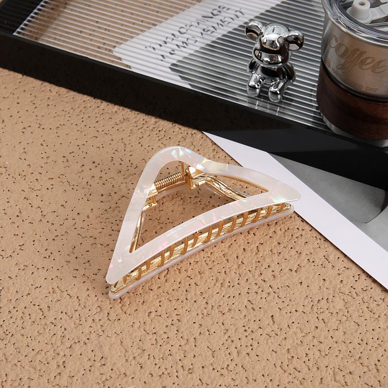 Light Luxury High-Grade Acetic Acid Triangle Shark Clip Female Spring Large Hair Volume, Back Head Hair Disc Grab Clip Hairpin Headdress
