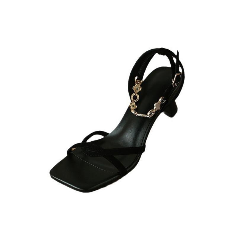 Fashion Hot Selling 2025 New French Style Summer High Heel Women Sandals Fashion Open Toe Shoes Ladies Elegant Stripper Party Sandalias