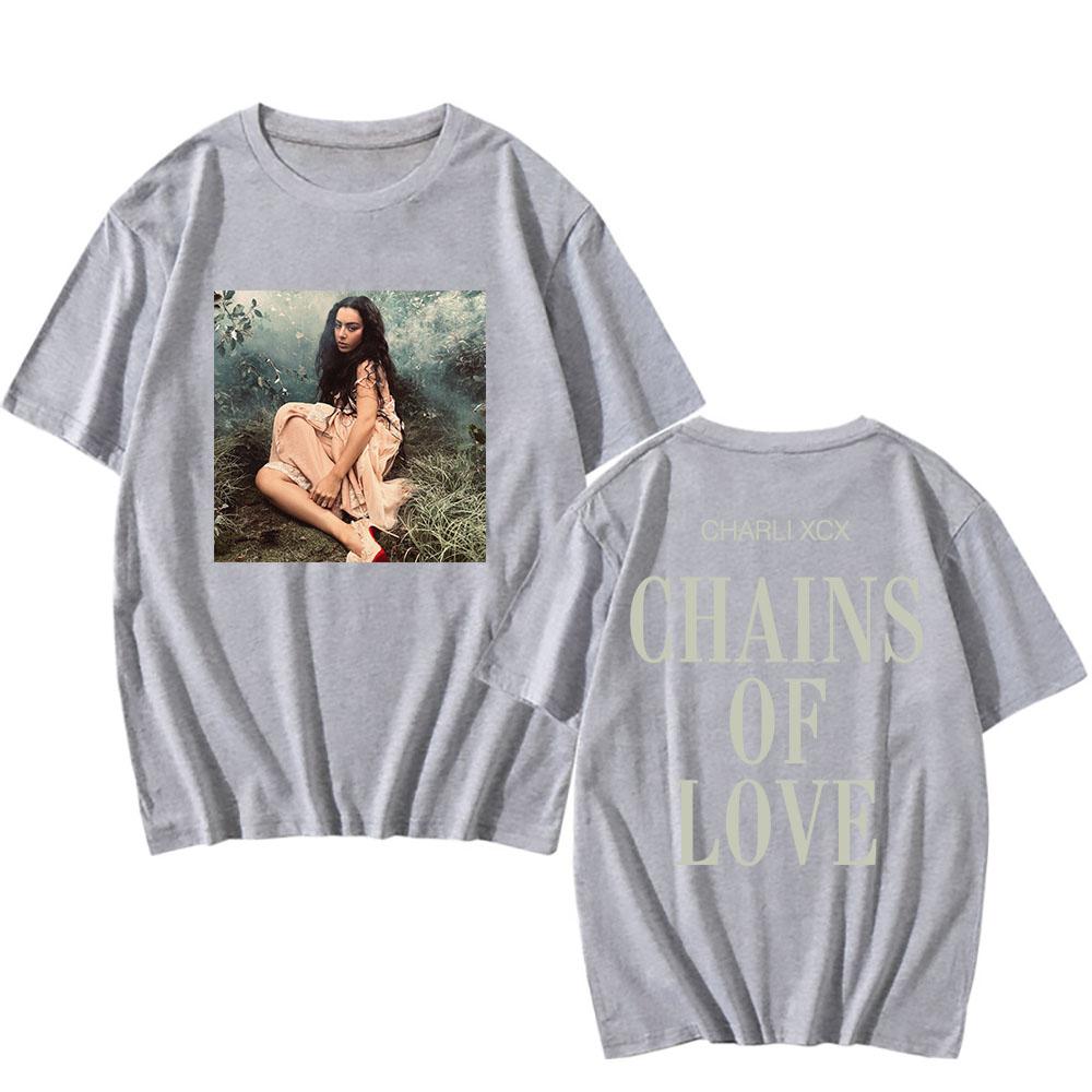 CHAINS OF LOVE T-shirt Charli Xcx Wuthering Heights Tshirts Cotton Short Sleeve Singer Graphic T Shirt Unisex Streetwear Tees