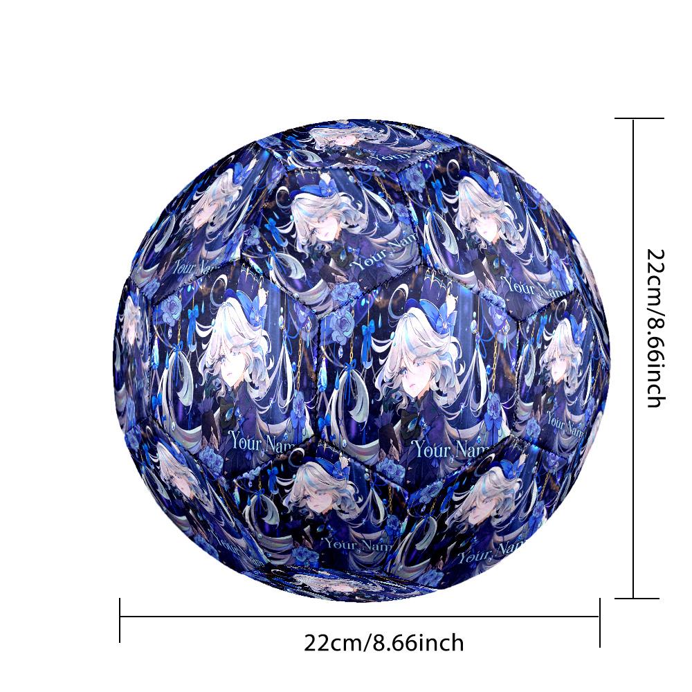 Custom Text Size 5 Soccer Ball, Standard Match Football For OutdoorGenshin Impact
