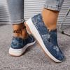 2024 Autumn/Winter Women's Plus Size Casual Round Toe Wedge Slip-on Shoes