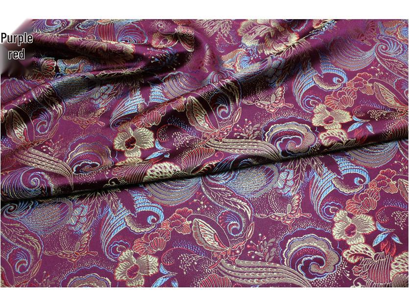 Silk Jacquard Brocade Fabric for Chinese Qipao, Doll Clothes, Hanfu, and Mongolian Robe Decoration