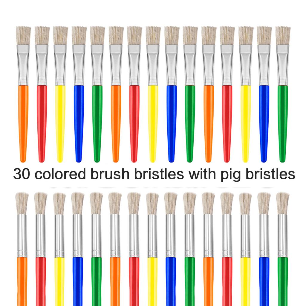 10/12/24/30Pcs Kids Paint Brush Colorful Paint Brush for Artist Beginner Oil Acrylics Watercolor Rock Canvas Painting