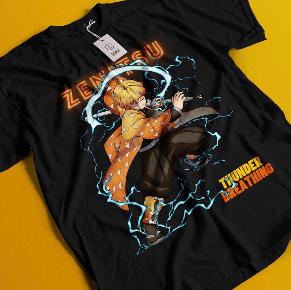 

Demon Slayer Shirt Zenitsu Tshirt Tanjiro T-Shirt Muzan Doma Tee Inosuke Nezuko M