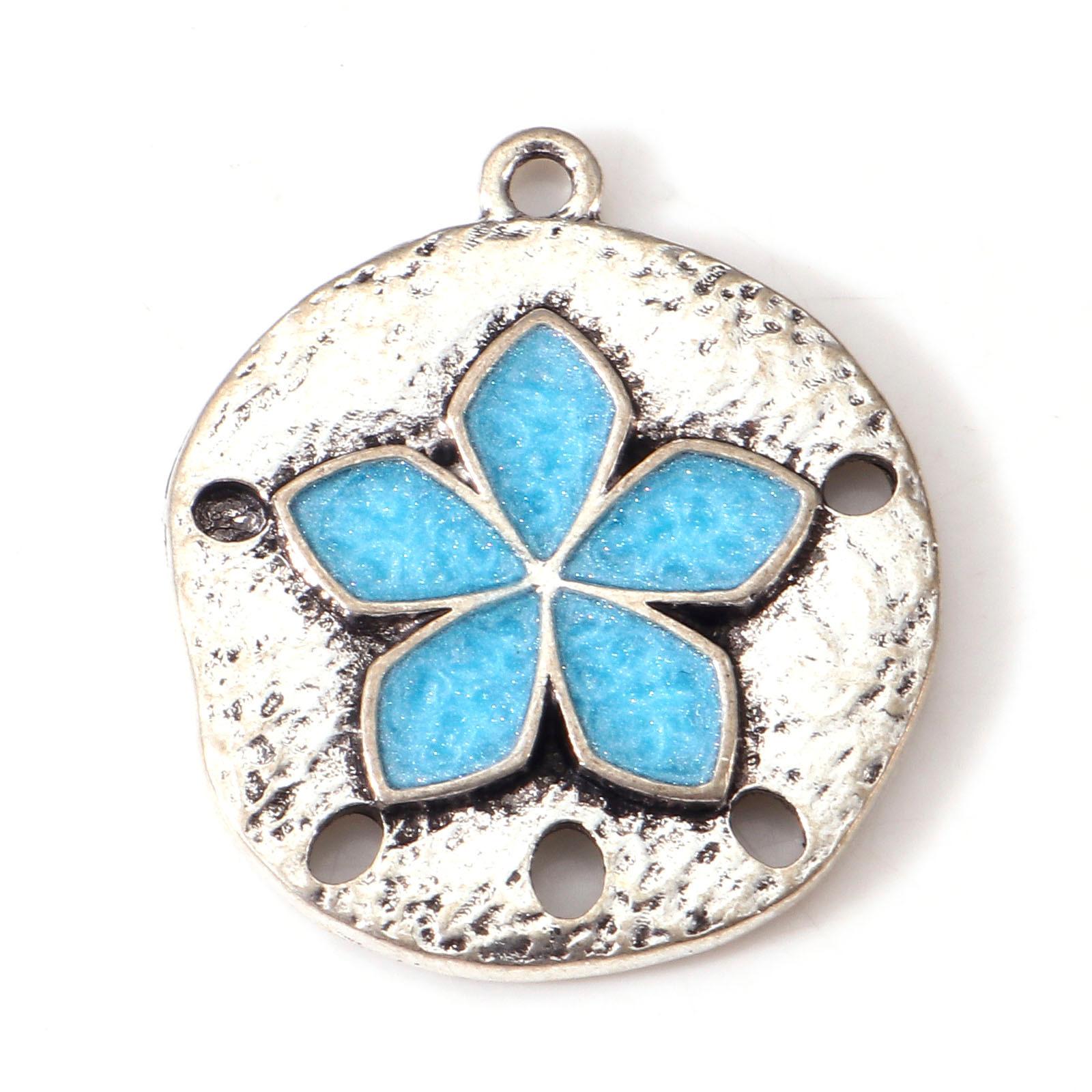 

10 PCs Ancient Silvery Blue Enamel Chams Marine Organism Zinc Alloy Pendant Dolphin Fish Turtle For Earrings Necklace Diy Making