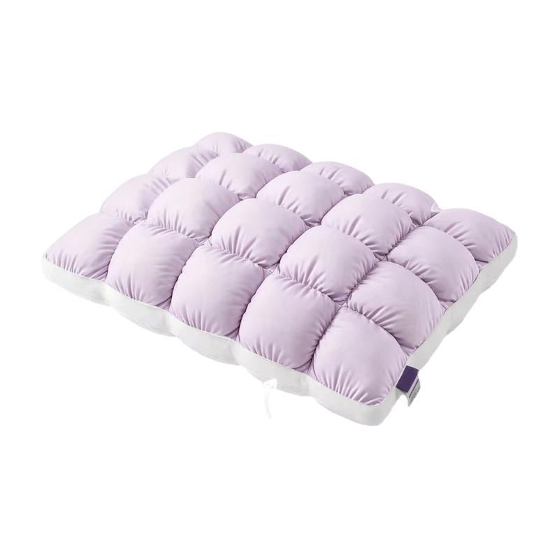 Sleeping Bed Pillow 48 x 74 cm with Quilted Square Checkered and Fiber Fill for Adult Guest Room and Bedroom Bedding