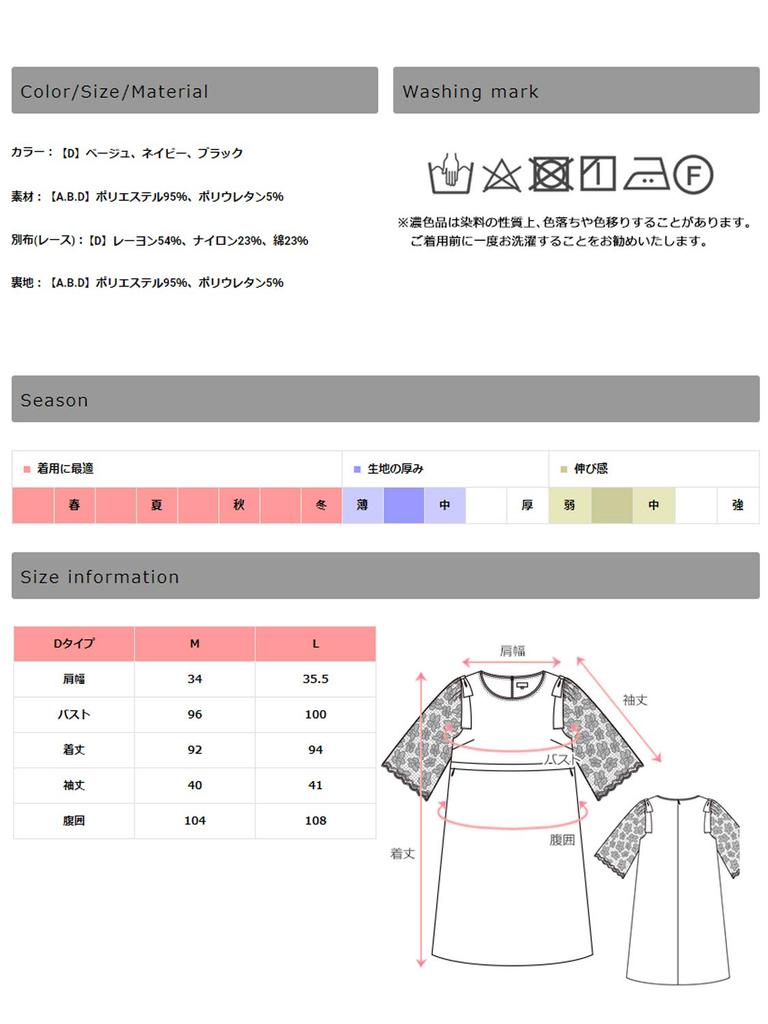 Sweet Mommy Maternity Nursing Clothes Shrine Wedding Bell Shoulder Navy Dress, Visit, Dress, Lace, Sleeves, Ribbon, M,