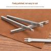 White Steel Diamond Awl 3-4-5-6mm Handmade Leather Hole Punch Tool for DIY Leather Craft and Hand Sewing