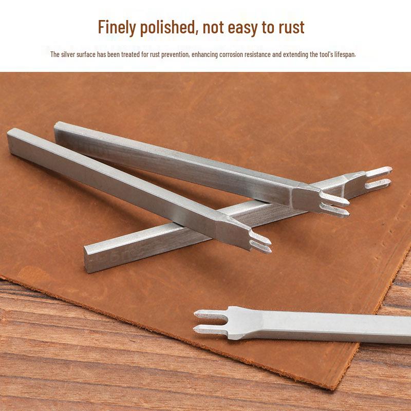 White Steel Diamond Awl 3-4-5-6mm Handmade Leather Hole Punch Tool for DIY Leather Craft and Hand Sewing