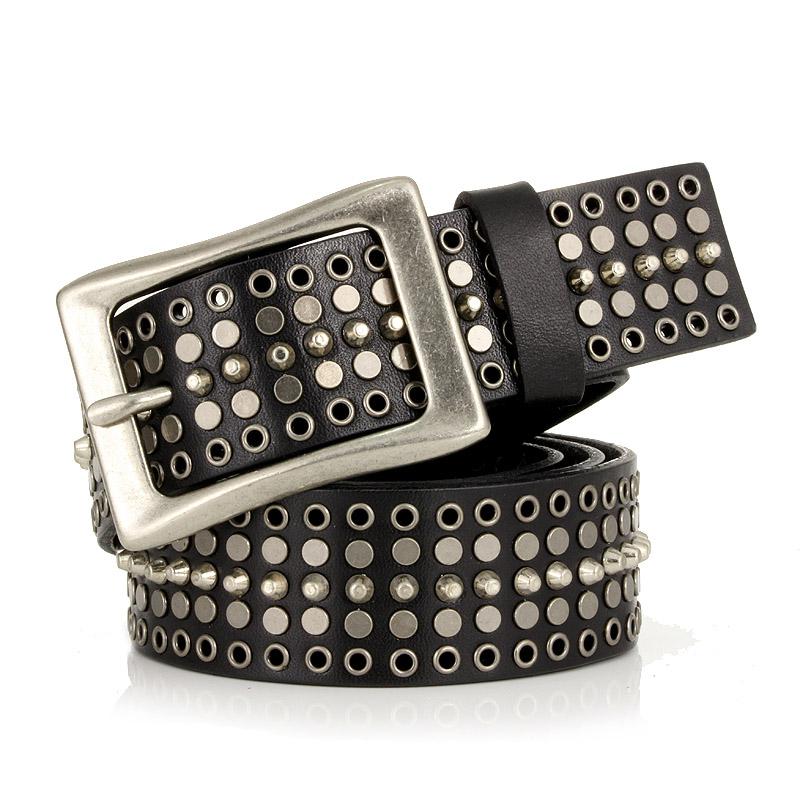 

Кожаный ремень Ремень в стиле хип-хоп Для мужчин Женский ремень с заклепками в стиле панк Крутые джинсовые ремни Ремень унисекс