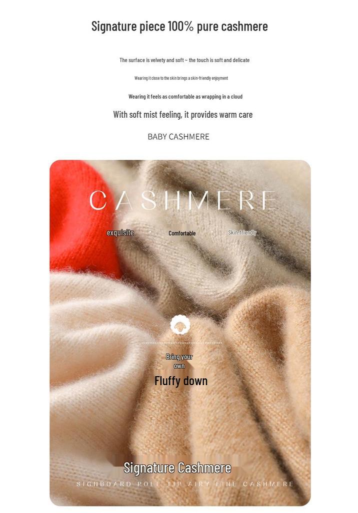 Women's Slimming Cashmere Sweater: Autumn/Winter Loose Knit Base Layer with Half-High Neck