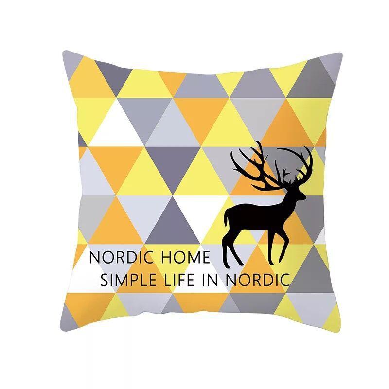 Nordic Yellow Geometric Pillowcase Home Sofa Pillow Cushion Cover