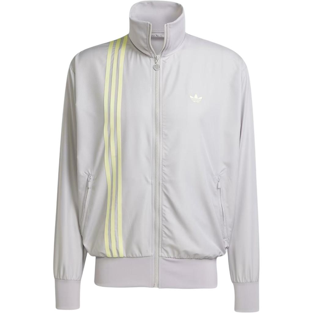 Adidas Originals Firebird Track Top Fashion Loose Striped Stand Collar Jacket Men Jacket Gray JD1289