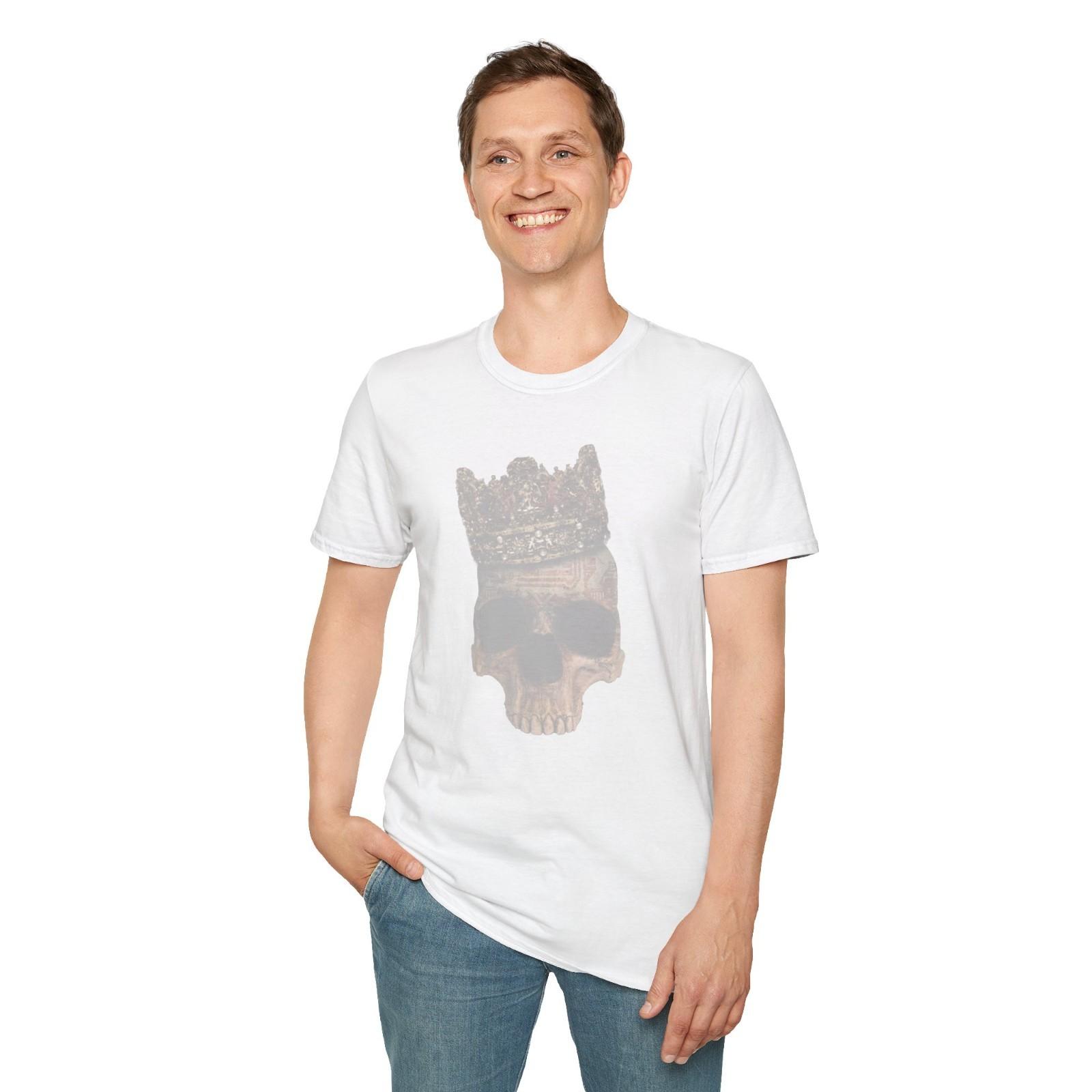 Skull Crown T Shirt Gothic Streetwear Graphic Tee Unisex Minimal Cotton Shirt S