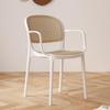 Stylish Rattan-Look Casual Dining Chair – Comfortable Patio or Plastic Chair with Woven Backrest