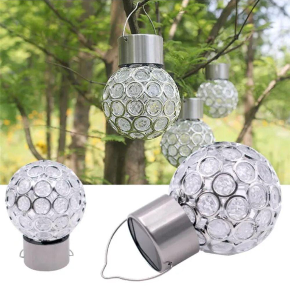 Waterproof Solar Lights Motion Sensor Round Ball LED Lights Crystal Ball Glass Chandeliers Outdoor Lights Lawn Decoration
