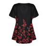 Ladies Round Neck Printed Short Sleeve Top Loose Casual Short Sleeved Plus Size Tops