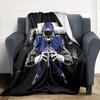 1 Stück Blaue Rugby-Spieler-Decke, Leichte Flanell-Kuscheldecke für Sofa, Bett, Reisen, Camping, Wohnzimmer, Büro, Couch, Stuhl und Bett