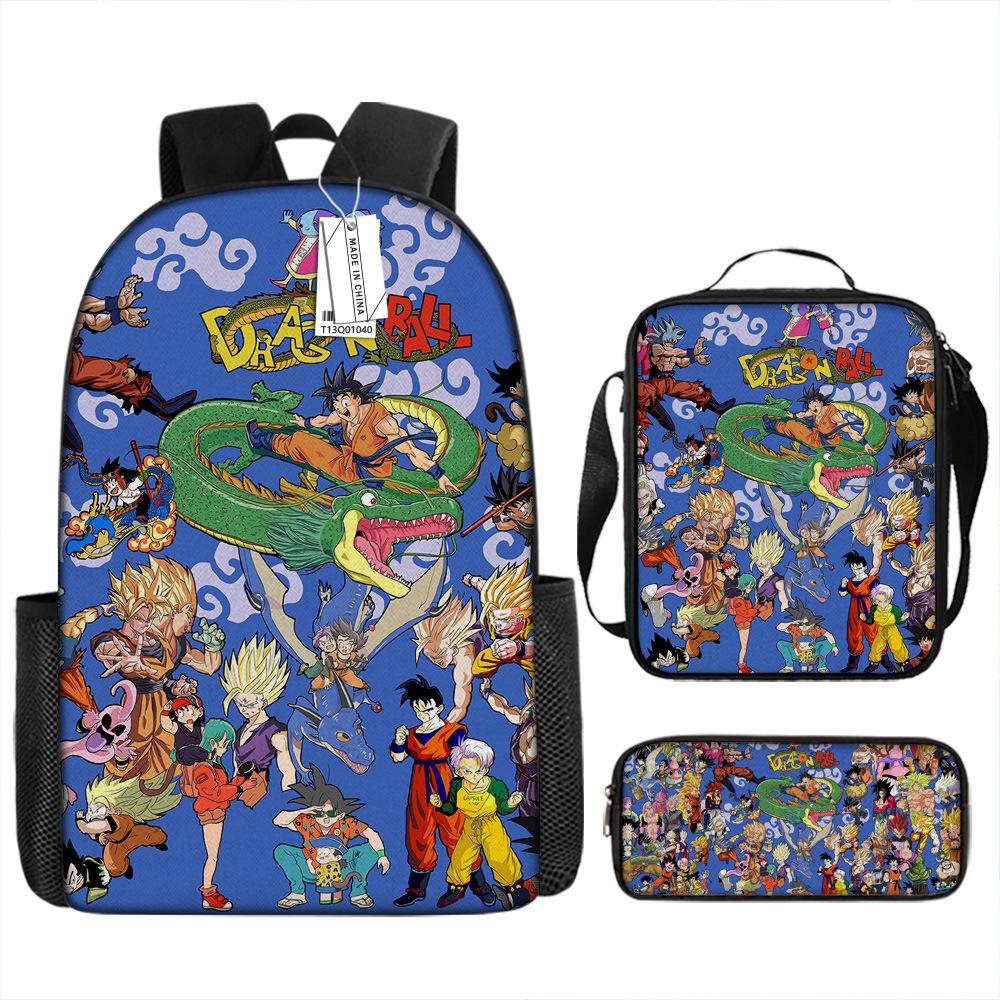 Dragon Ball three-piece backpack popular animation primary school schoolbag boys new bag