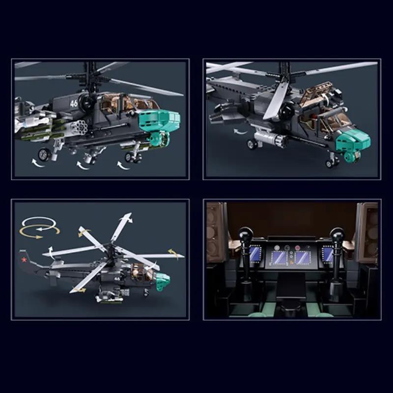 913PCS KA-52S Kampfhubschrauber Bausteine Militär Armee Waffe Kreative Soldatenfigur Puppen Modell Steine Spielzeug für Kinder ohne Box