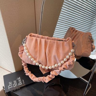 Niche Bag Women's New Summer Fashion Messenger Bag Single Shoulder Underarm Pleated Cloud Bag