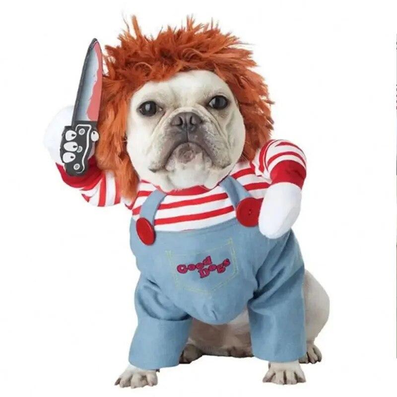 1 STÜCKE Halloween Dolch Haustier Transformation Kleid Festival Lustige Messer Halten Hundekleidung Katze Stehend Kleid Haustier Anziehen