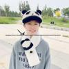 Cozy Panda-Style Faux Mink Fur Hat with Ear Protection and Scarf for Autumn/Winter