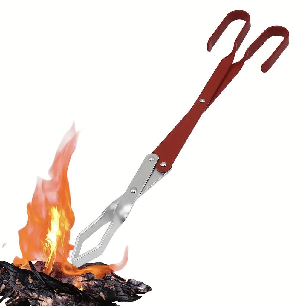 BBQ Charcoal Tongs Long Handle Aluminum Coal Clip Kitchen Grill Tongs Heat Resistant Barbecue Tool