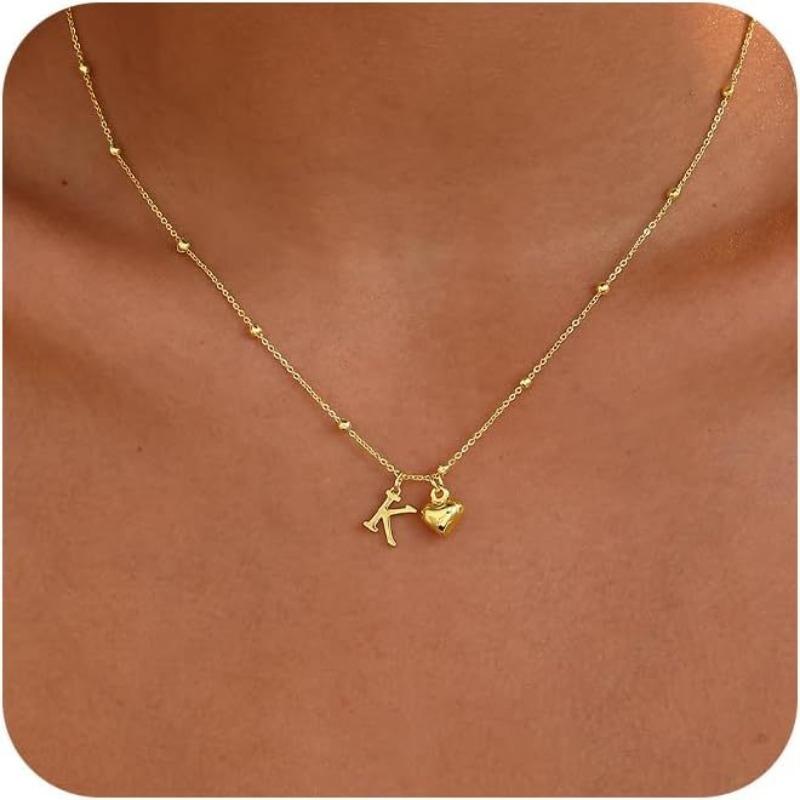 Fashion Luxurious Style 26 Letter Heart Necklace - Gold Plated - Simple and Versatile Women's Necklace