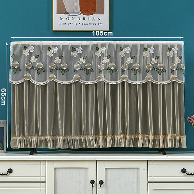 Elegant Embroidered Lace TV Dust Cover - Breathable 32/42 Inch LCD Screen Protector for Wall Mounted & Flat Screen TVs