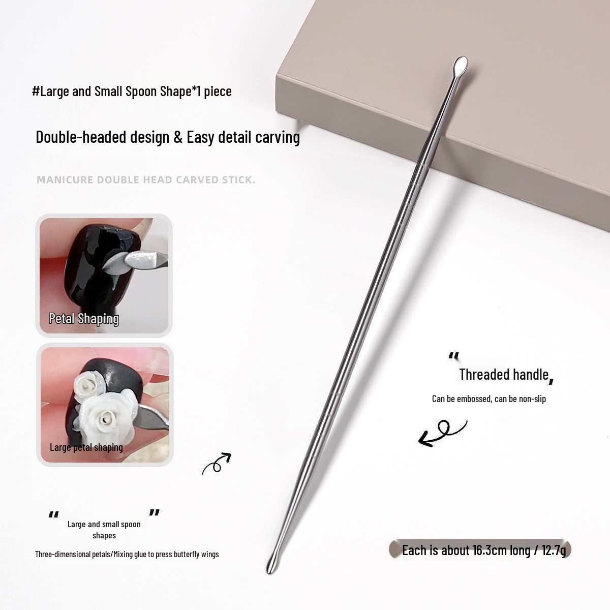 Double-Ended Adhesive Metal Carving Tool for Crystal and Floral Detailing