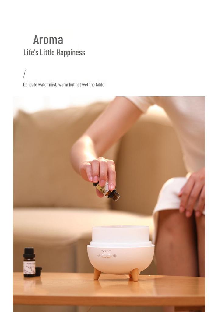 Silk Brocade Aromatherapy Humidifier with Remote Control - Desktop Essential Oil Diffuser for Bedroom.
