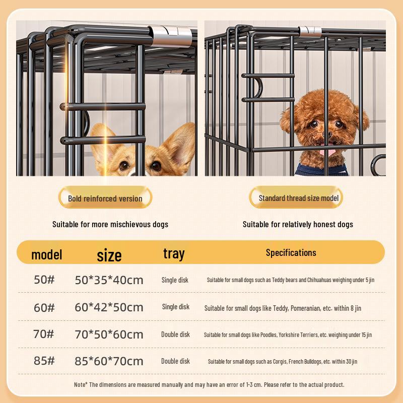 Foldable Metal Dog & Cat Cage for Home, Indoor/Outdoor, Car or Rescue Use