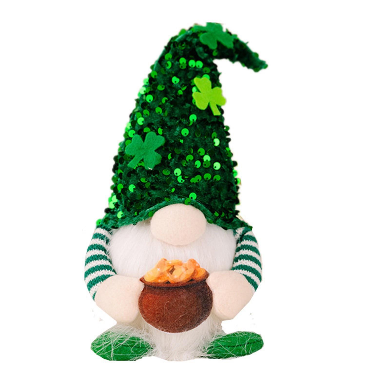 

Holiday Decorations Lrish Festival Decoration Green Rudolph Doll Faceless Doll One Size