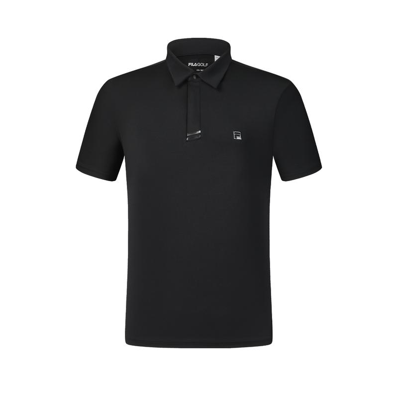 Fila Golf Small Logo Business Casual Sports Polo Shirt Men Tops Deep-Black A11M435138FBK