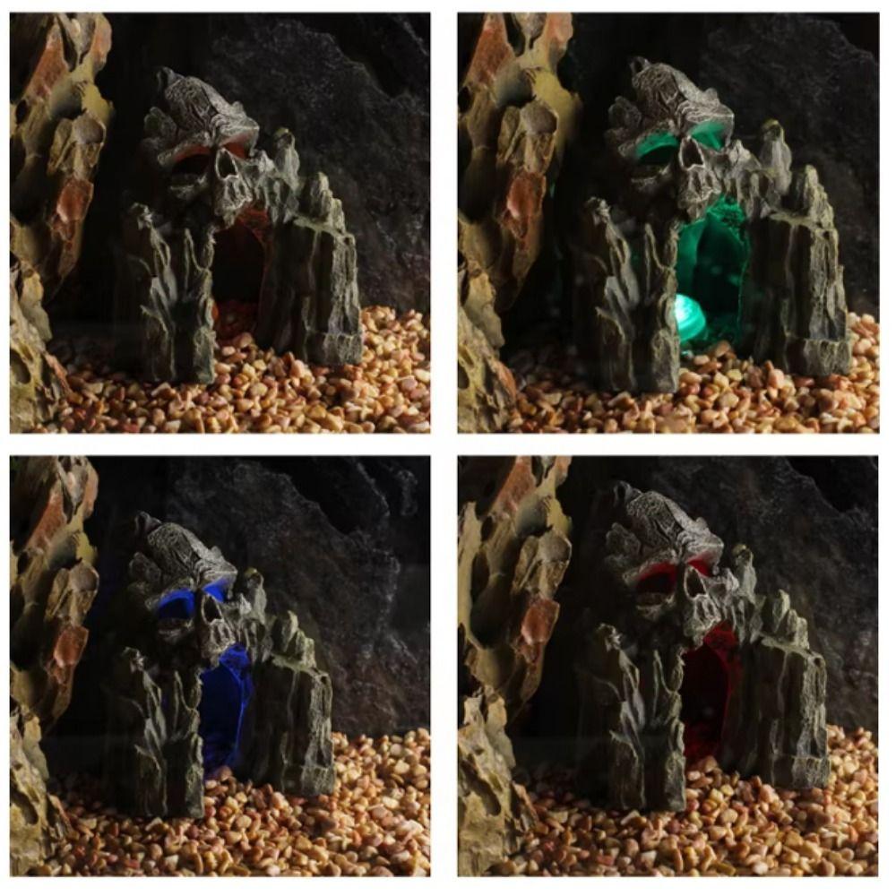Simulation Aquarium Skull Cave Lifelike Fish Shrimp Escape House Fish Hideout Rockery  Reptile Tank