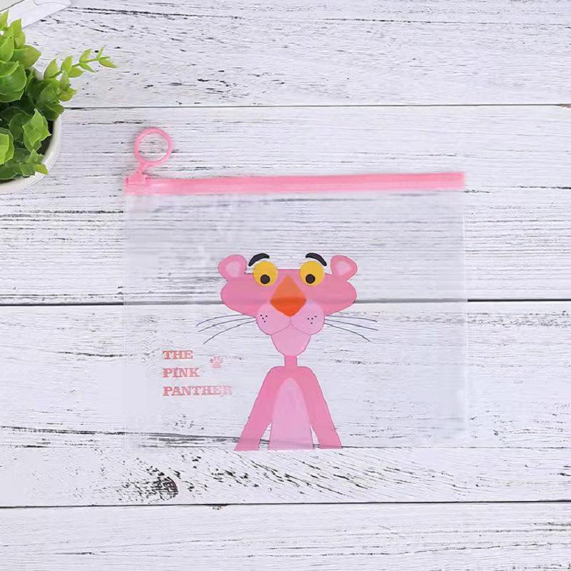 Gjennomsiktig tegneserie søtt penal for barn - Kreativ oppbevaringspose for skrivesaker